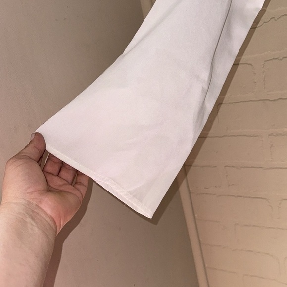 White romper BCBGMaxazria NEW off the shoulder flare arm peplum tiered detail - Picture 6 of 7